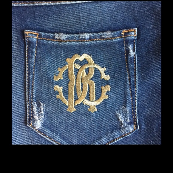 Roberto Cavalli Distressed Mid Rise Skinny Jeans - Picture 4 of 9